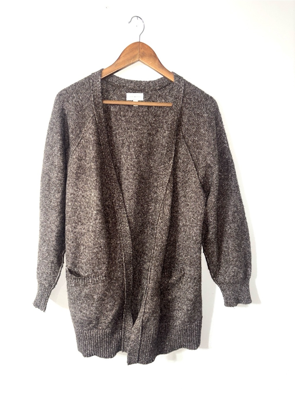 Lucky Brand Brown Open Front Cardigan Sweater Cozy Size Large